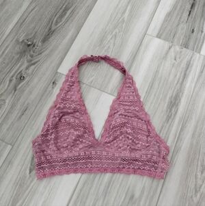 Lace Halter Bralette in Mauve Sz S